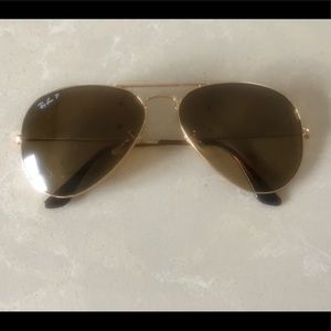 Ray-Ban Polarized Aviator-Brown Lens & Gold Frame